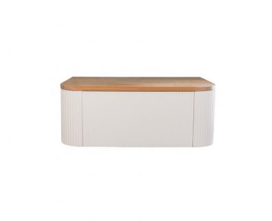 WAVE Curved Wall Hung Vanity 900mm Matte White>