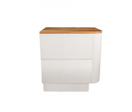 WAVE Corner Floor Mount Vanity 750mm Matte White